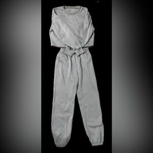 Blue Sweatshirt and Sweatpants Set